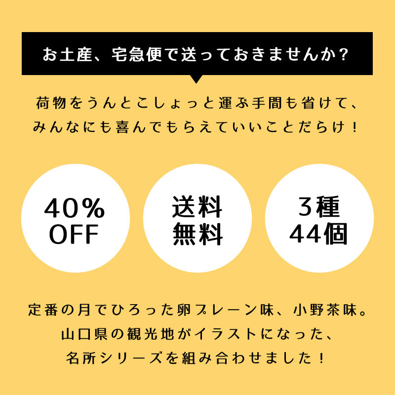 【40％OFF＆送料無料】月でひろった卵 手ぶらでらくちんパック 3種44個入