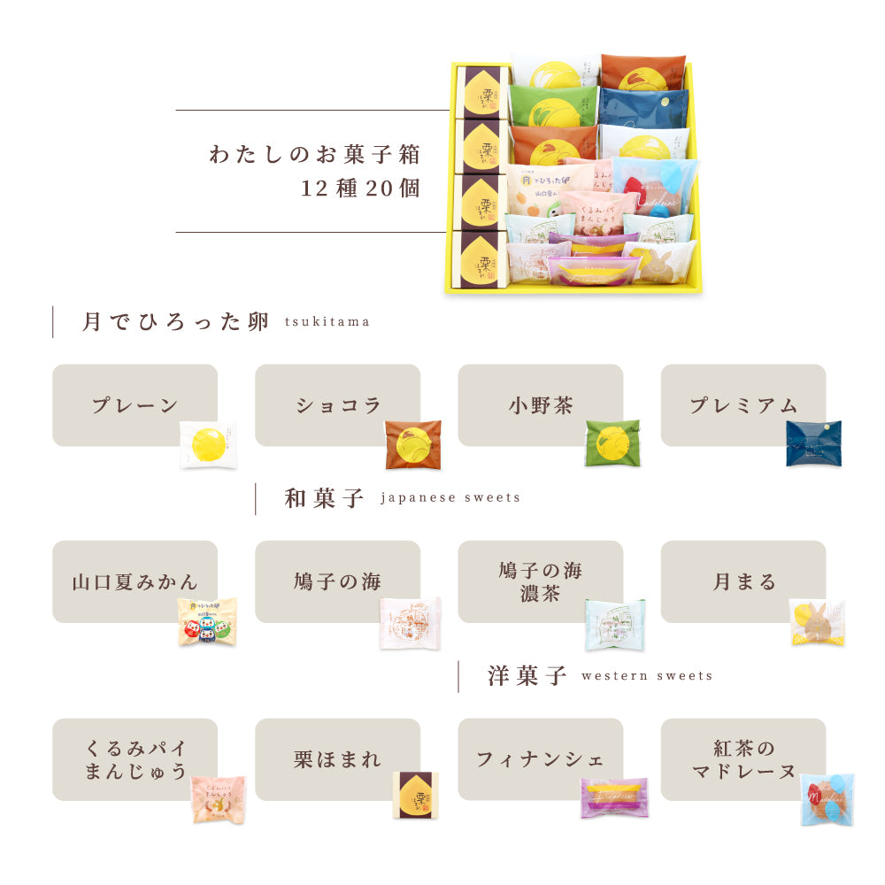 【送料無料】わたしのお菓子箱 大 12種20個