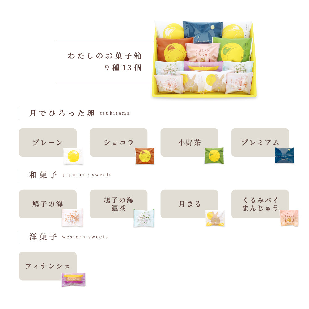 【送料込み】わたしのお菓子箱 中 9種13個