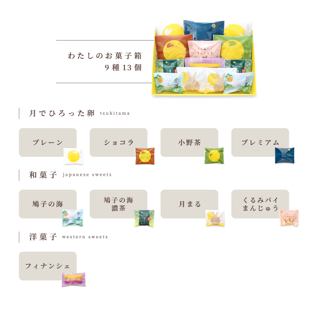 わたしのお菓子箱 中 9種13個