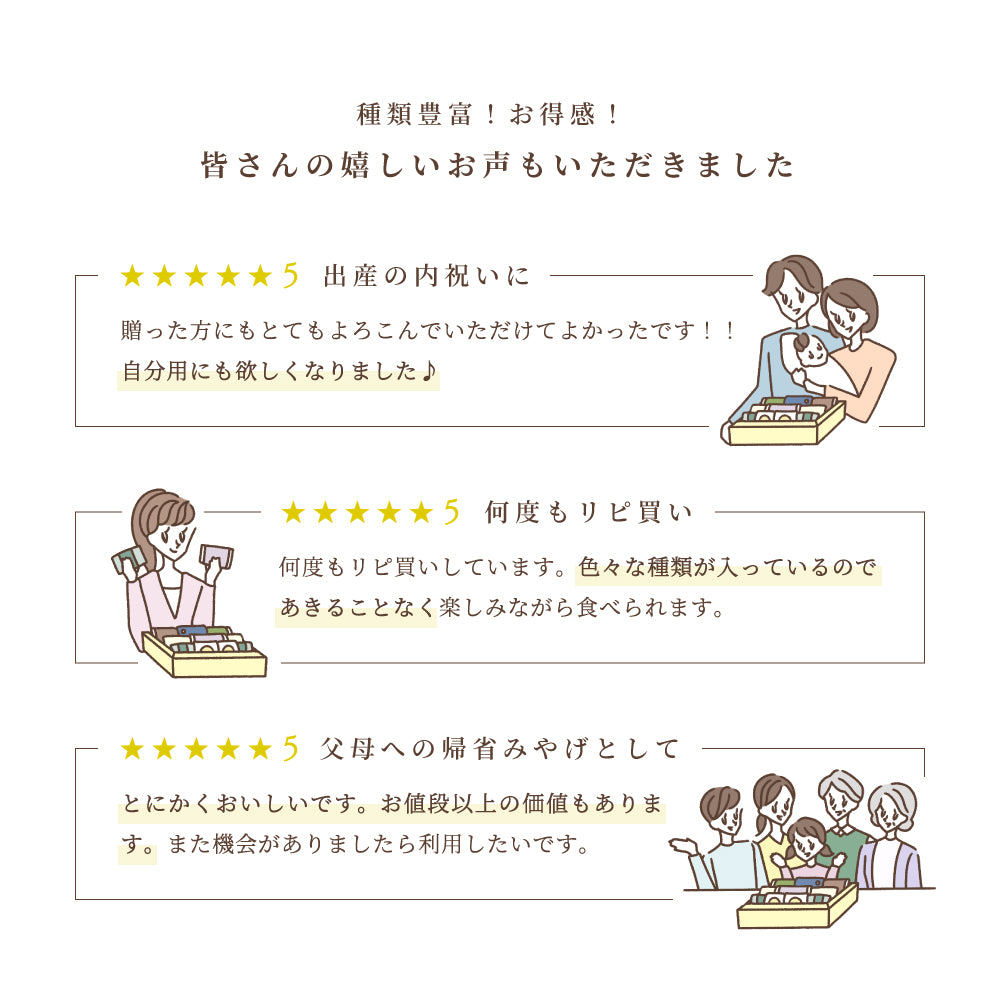 わたしのお菓子箱 小 7種11個