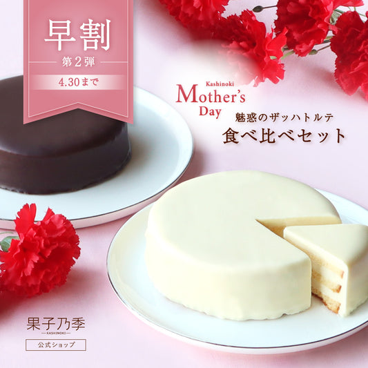母の日限定 早割 ザッハトルテ食べ比べセット（魅惑のザッハトルテ＆ホワイトザッハトルテ）| 6日後以降お届け可能  指定無5/6-7着